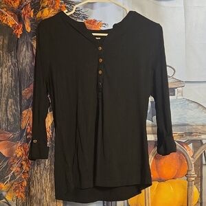 Studio Works Black Button-Down Women's Shirt